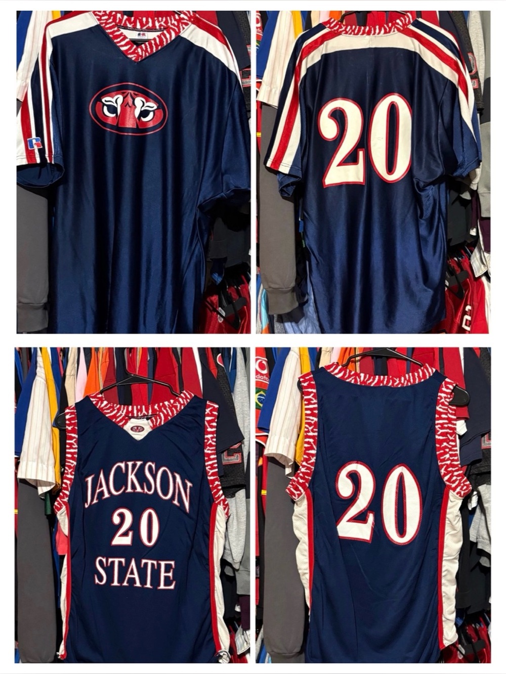 Jackson State Tigers x Russell vintage #20 jersey and warm up top set deadstock